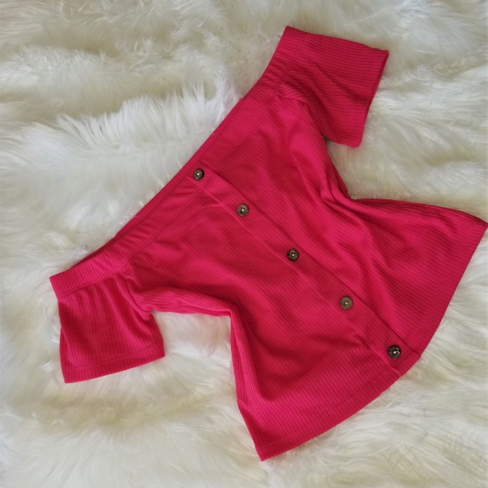 Hot Pink Off Shoulder Top